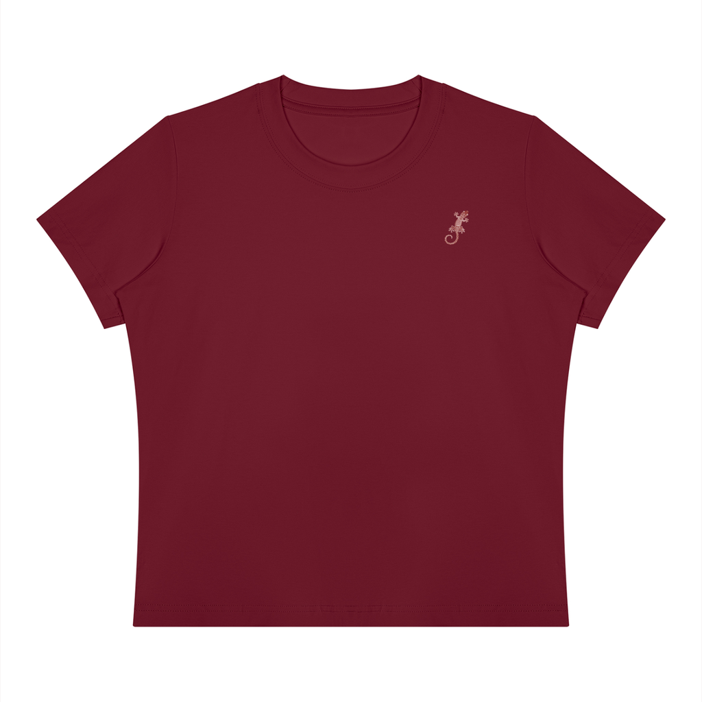 A Fitted Red Gecko Crewneck T-Shirt
