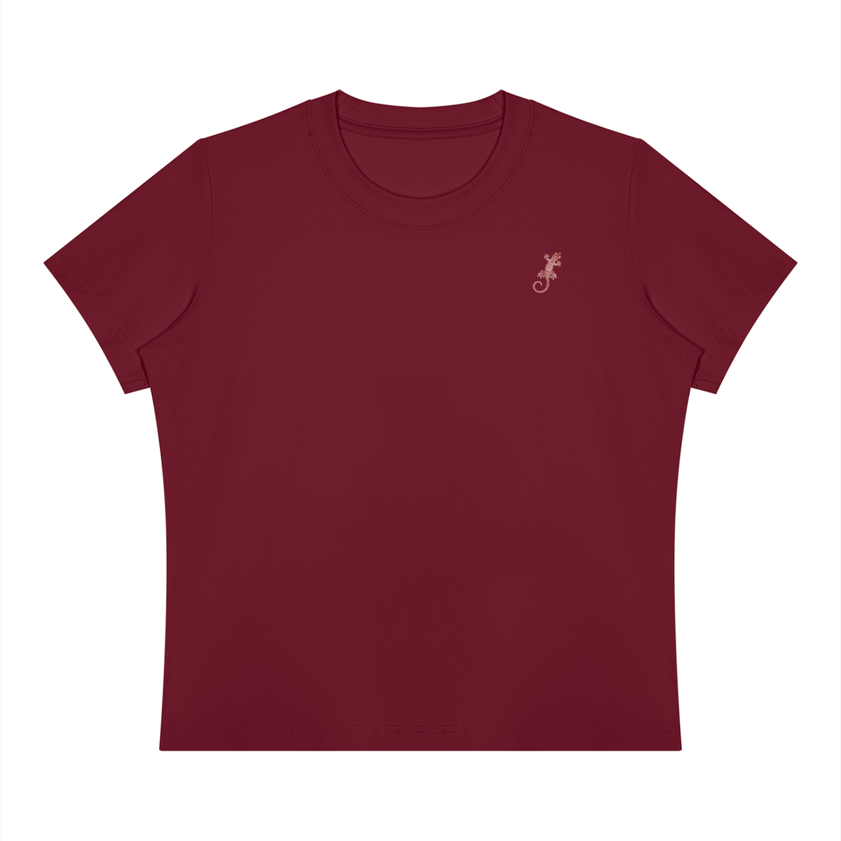 A Fitted Red Gecko Crewneck T-Shirt
