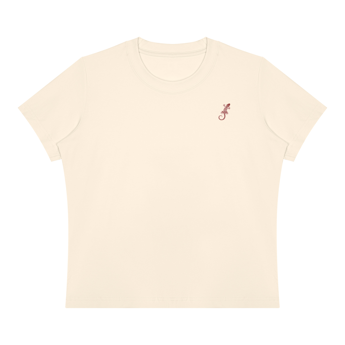 A Fitted Red Gecko Crewneck T-Shirt