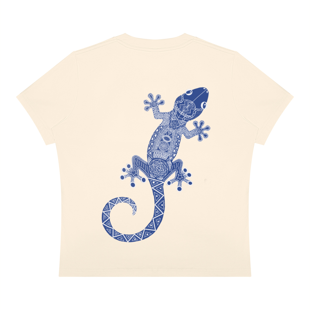 A Fitted Blue Gecko Crewneck T-Shirt