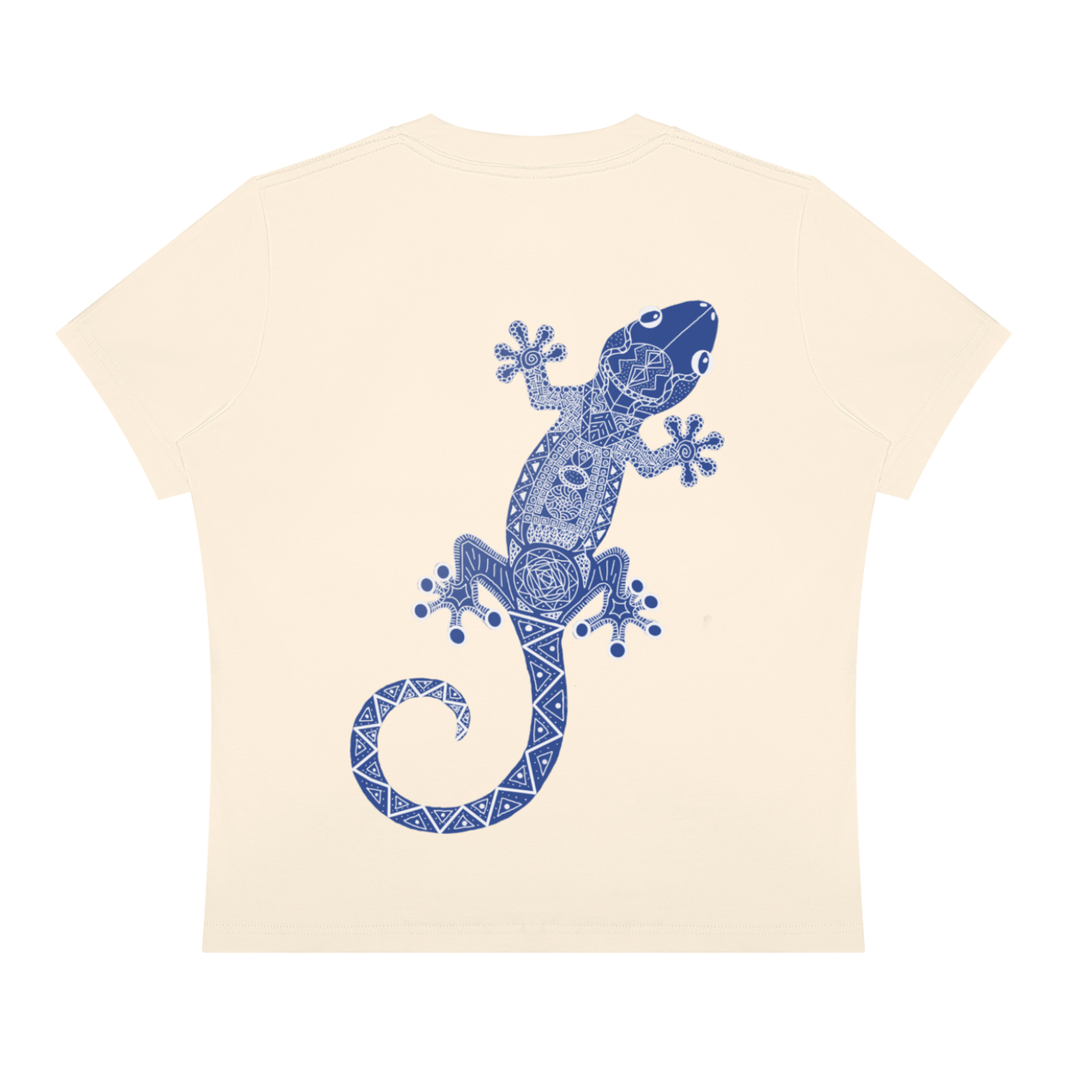 A Fitted Blue Gecko Crewneck T-Shirt