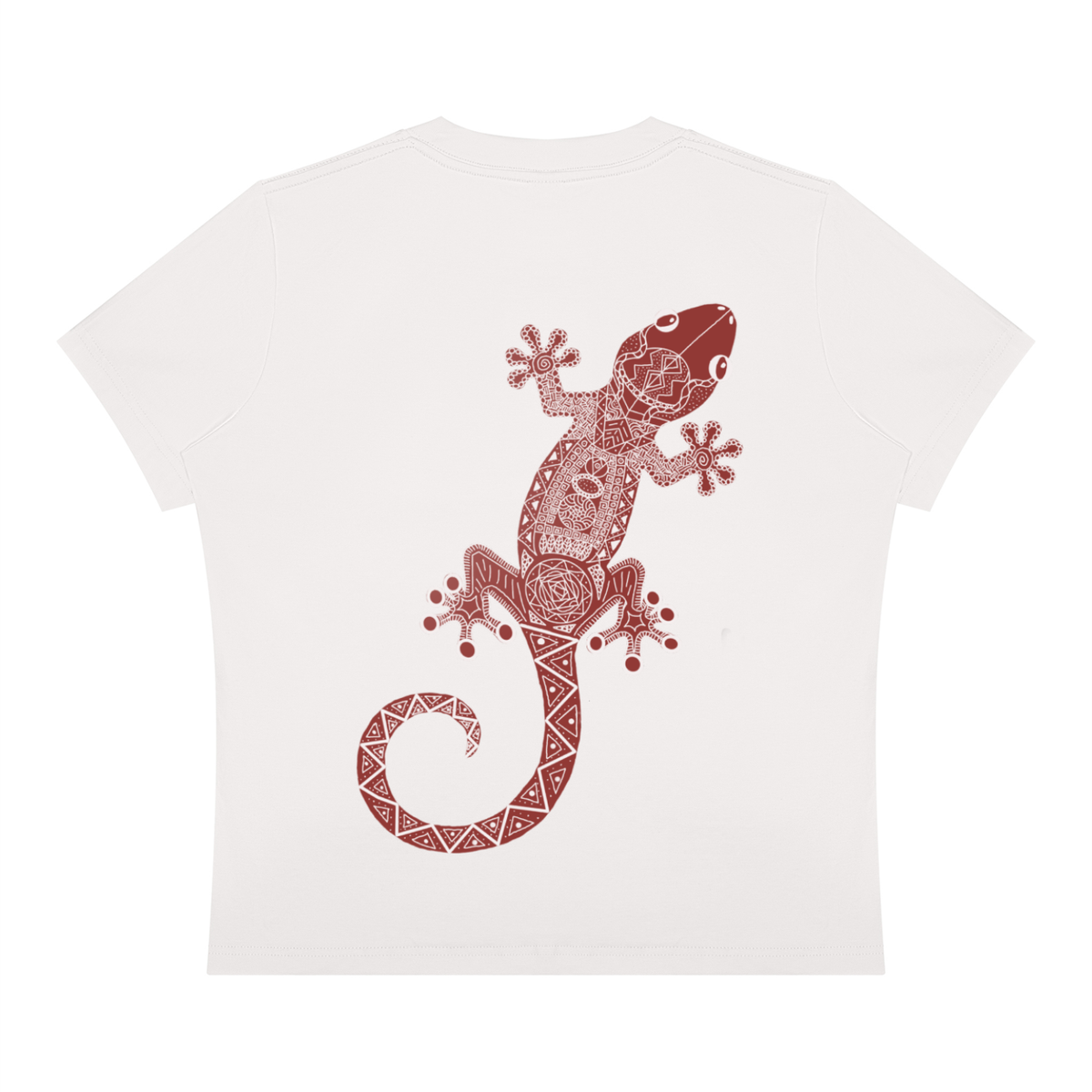 A Fitted Red Gecko Crewneck T-Shirt
