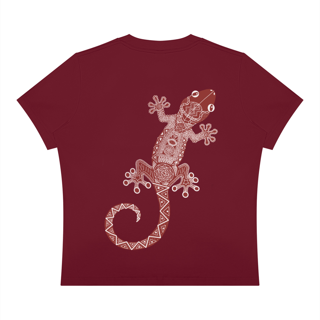A Fitted Red Gecko Crewneck T-Shirt