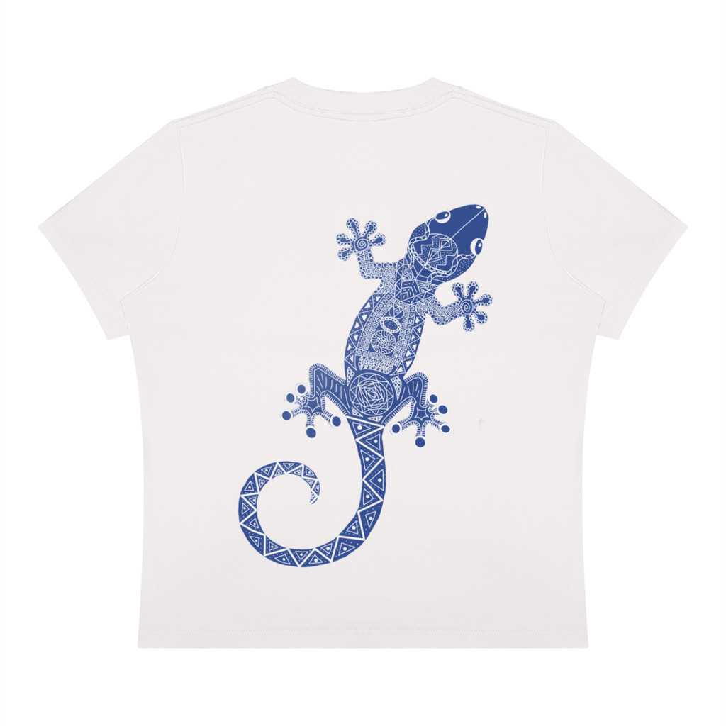 A Fitted Blue Gecko Crewneck T-Shirt