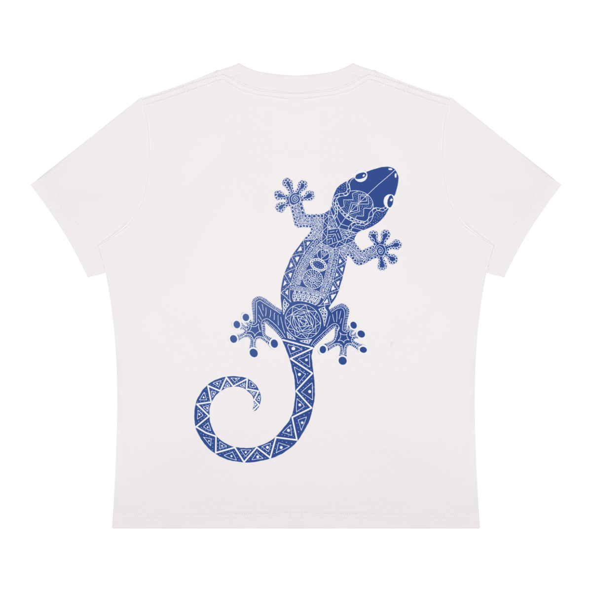 A Fitted Blue Gecko Crewneck T-Shirt