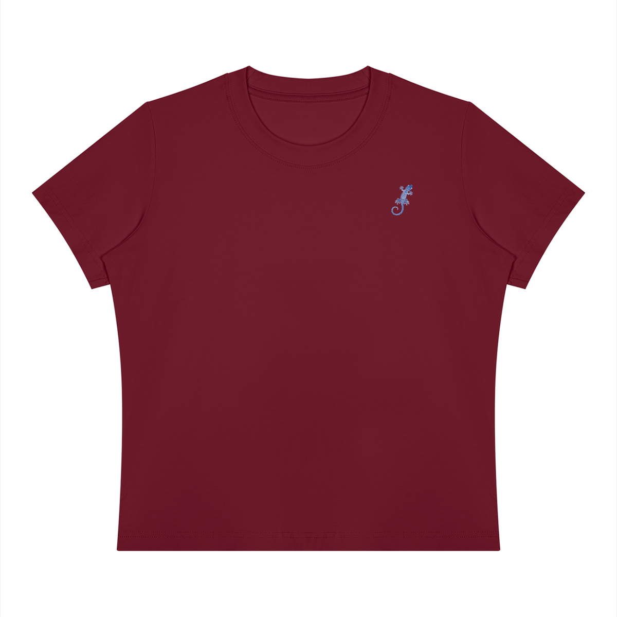 A Fitted Blue Gecko Crewneck T-Shirt