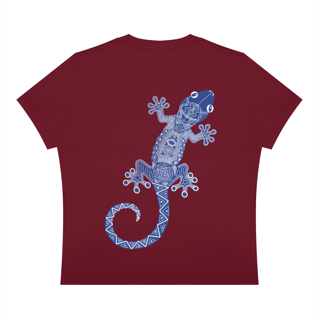 A Fitted Blue Gecko Crewneck T-Shirt