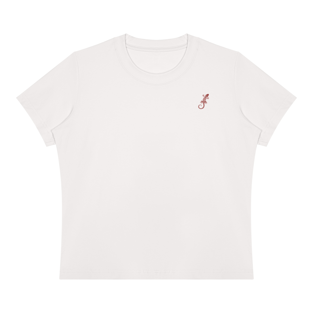 A Fitted Red Gecko Crewneck T-Shirt