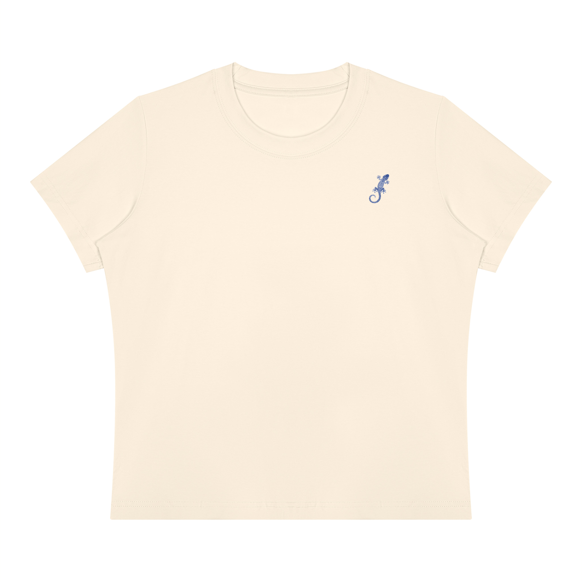A Fitted Blue Gecko Crewneck T-Shirt