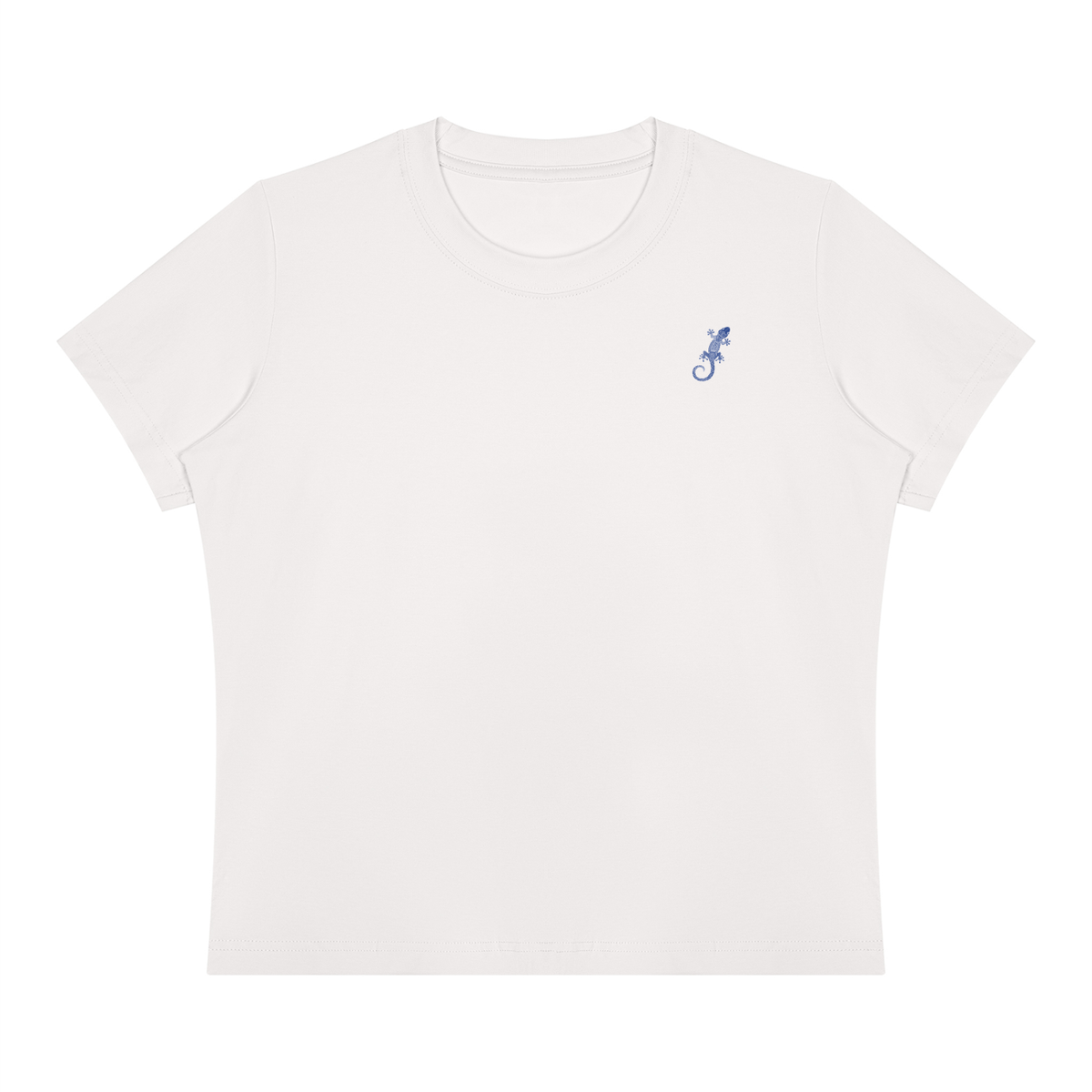 A Fitted Blue Gecko Crewneck T-Shirt