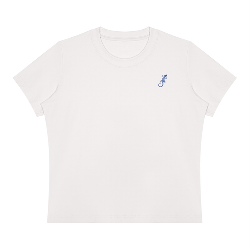 A Fitted Blue Gecko Crewneck T-Shirt